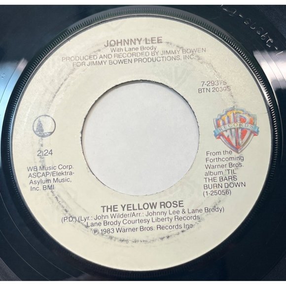 Johnny Lee Say When / The Yellow Rose 45 Country Warner Bros 7-29375 VG+ - Picture 2 of 4